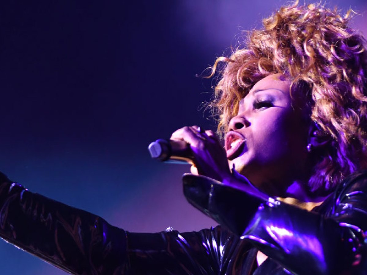 a person wearing a purple light