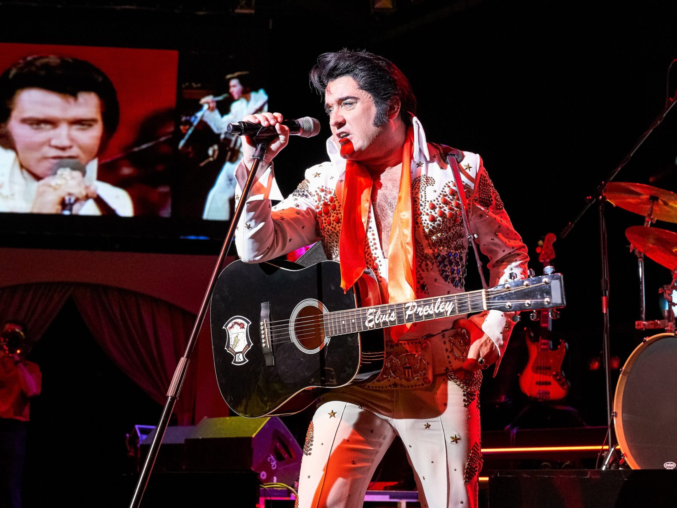 Elvis Presley, Elvis Presley are posing for a picture