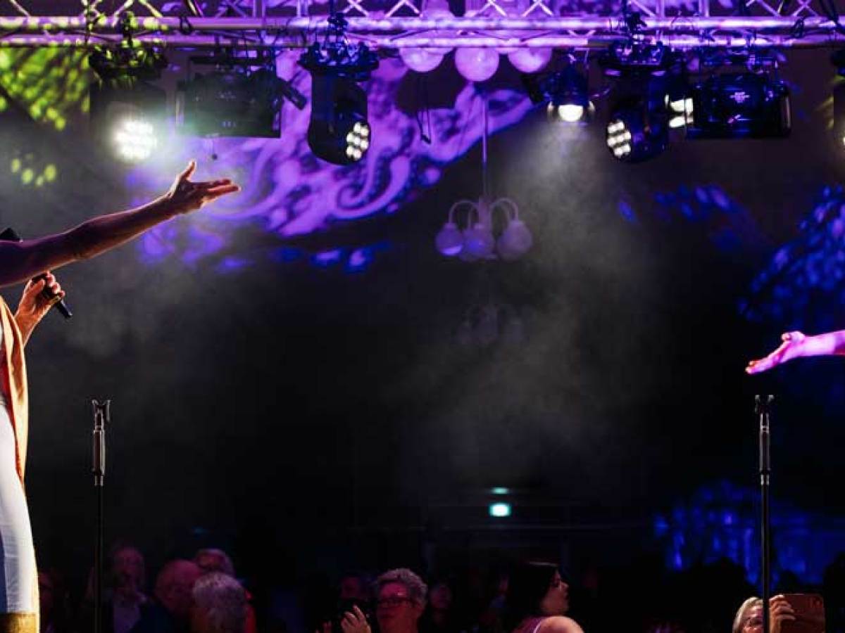 a person standing on a stage