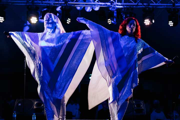 a person standing on a stage